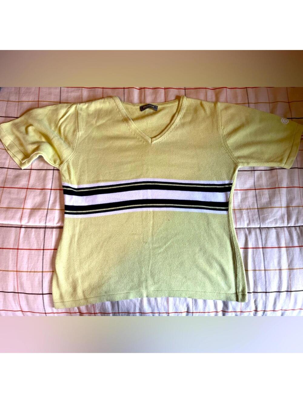 Cleveland Golf Yellow Striped Sweater Golfcore Pullover